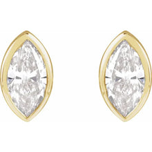 Load image into Gallery viewer, .07 CT Natural Diamond Press Fit Back Stud 14k Yellow Gold Earring
