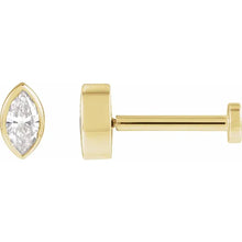 Load image into Gallery viewer, .07 CT Natural Diamond Press Fit Back Stud 14k Yellow Gold Earring