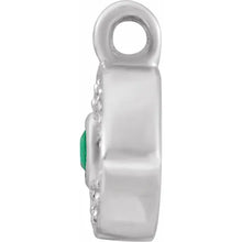 Load image into Gallery viewer, Natural Emerald & .05 CTW Natural Diamond "Petite" Evil Eye Dangle 14K Gold
