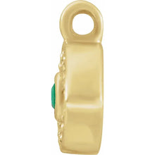 Load image into Gallery viewer, Natural Emerald & .05 CTW Natural Diamond "Petite" Evil Eye Dangle 14K Gold