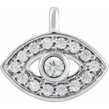 Load image into Gallery viewer, Natural Diamond .06 CTW "Petite" Evil Eye Dangle 14K Gold