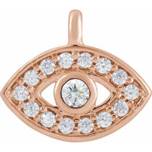 Load image into Gallery viewer, Natural Diamond .06 CTW "Petite" Evil Eye Dangle 14K Gold