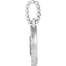 Load image into Gallery viewer, 1/10 CTW Natural Diamond Blue Enameled Evil Eye 14k White Gold Pendant