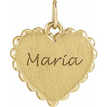 Load image into Gallery viewer, Engravable Caviar Heart Pendant