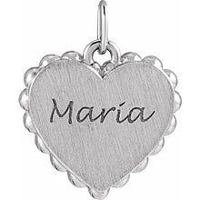Load image into Gallery viewer, Engravable Caviar Heart Pendant