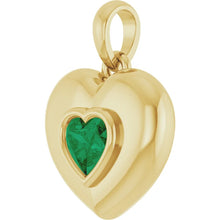 Load image into Gallery viewer, Gemstone Puffy Heart Pendant