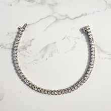 Load image into Gallery viewer, Platinum Natural Diamond 4.5 cttw Half Bezel Tennis Bracelet
