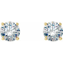 Load image into Gallery viewer, 2 CTW Lab-Grown Diamond 4-Prong Stud Earrings 14K Gold