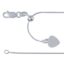 Load image into Gallery viewer, 0.8mm Eight-Sided Seamed Snake Chain, Adjustable Sterling Silver