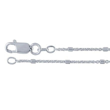Load image into Gallery viewer, Sterling Silver 1.2mm Cable Chain with 1.5mm Tube Bead Accents 18 inches