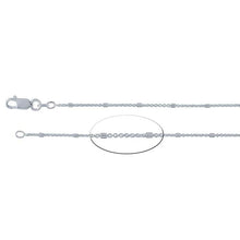 Load image into Gallery viewer, Sterling Silver 1.2mm Cable Chain with 1.5mm Tube Bead Accents 18 inches