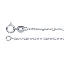 Load image into Gallery viewer, Sterling Silver 1mm Cable Chain with 1.2mm Cube Beads 16 inches