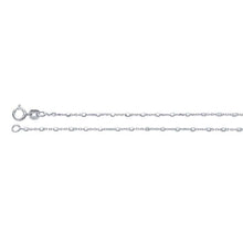Load image into Gallery viewer, Sterling Silver 1mm Cable Chain with 1.2mm Cube Beads 16 inches