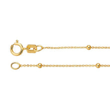 Load image into Gallery viewer, 14K Yellow Gold Cable Chain Necklace with 1.7mm Round Beads