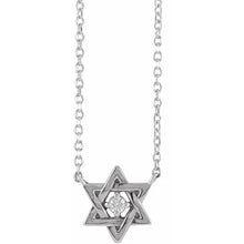 Load image into Gallery viewer, Sterling Silver .03 CT Natural Diamond Star of David 16" Necklace