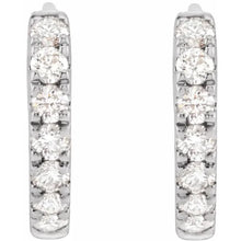 Load image into Gallery viewer, 1/5 CTW Lab-Grown Diamond 10 mm Hoop Earrings 14k White Gold