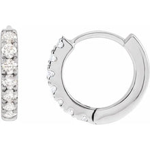Load image into Gallery viewer, 1/5 CTW Lab-Grown Diamond 10 mm Hoop Earrings 14k White Gold