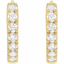 Load image into Gallery viewer, 1/5 CTW Lab-Grown Diamond 10 mm Hoop Earrings 14k Yellow Gold