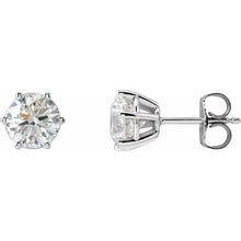Load image into Gallery viewer, 2 CTW Lab-Grown Diamond Earrings 14k White Gold