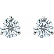 Load image into Gallery viewer, 3 CTW Lab-Grown Diamond Stud Earrings 14k White Gold