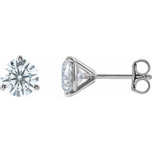 Load image into Gallery viewer, 3 CTW Lab-Grown Diamond Stud Earrings 14k White Gold
