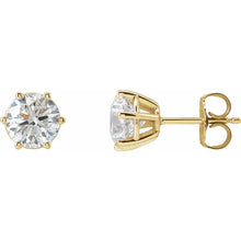 Load image into Gallery viewer, 2 CTW Lab-Grown Diamond Earrings 14k Yellow Gold