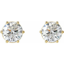 Load image into Gallery viewer, 2 CTW Lab-Grown Diamond Earrings 14k Yellow Gold