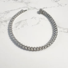Load image into Gallery viewer, Platinum Natural Diamond 4.5 cttw Half Bezel Tennis Bracelet