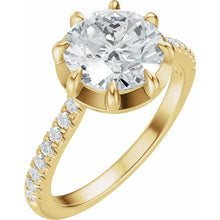 Load image into Gallery viewer, Georgian Inspired Button Back  with a Lab Old European Cut Diamond