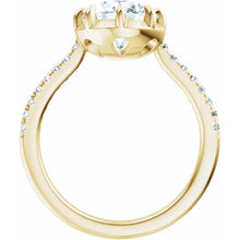 Load image into Gallery viewer, Georgian Inspired Button Back  with a Lab Old European Cut Diamond