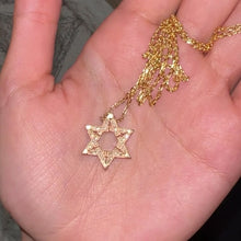 Load and play video in Gallery viewer, 18k Star of David Magen David Diamond Par Par Necklace 🦋