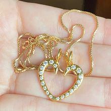 Load image into Gallery viewer, Custom Diamond Heart Ring Keeper - reversible
