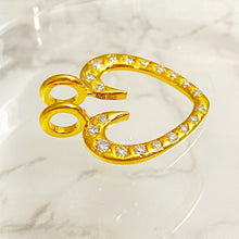 Load image into Gallery viewer, Custom Diamond Heart Ring Keeper - reversible
