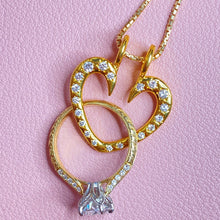 Load image into Gallery viewer, Custom Diamond Heart Ring Keeper - reversible
