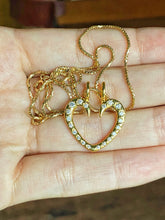 Load image into Gallery viewer, Custom Diamond Heart Ring Keeper - reversible
