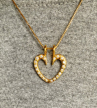 Load image into Gallery viewer, Custom Diamond Heart Ring Keeper - reversible