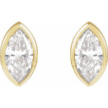 Load image into Gallery viewer, .07 CT Natural Diamond Press Fit Back Stud 14k Yellow Gold Earring

