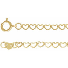 Load image into Gallery viewer, 14K Yellow 2.5 mm Heart 7&quot; Chain
