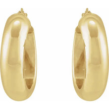 Load image into Gallery viewer, Half-Round Tube 17 mm Hoop Earrings 14k Yellow Gold
