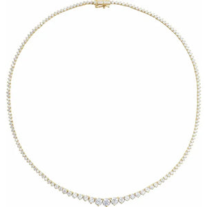 9 1/2 CTW Lab-Grown Graduated Diamond 14K Yellow 16 1/2" Riviera Tennis Necklace