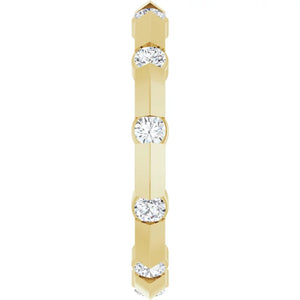 14K Yellow 1/2 CTW Natural Diamond Knife Edge Eternity Band