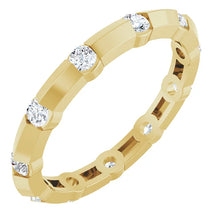 Load image into Gallery viewer, 14K Yellow 1/2 CTW Natural Diamond Knife Edge Eternity Band
