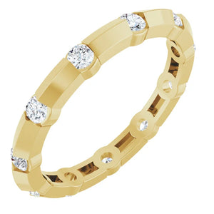 14K Yellow 1/2 CTW Natural Diamond Knife Edge Eternity Band