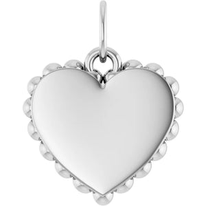 Engravable Caviar Heart Pendant
