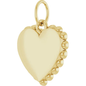 Engravable Caviar Heart Pendant