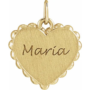 Engravable Caviar Heart Pendant