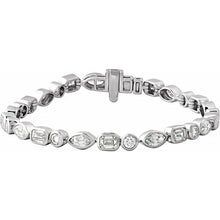 Load image into Gallery viewer, 7 1/8 CTW Multi-Shape Lab Diamond Bezel Bracelet
