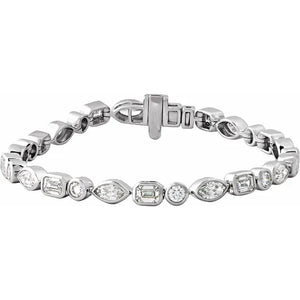 7 1/8 CTW Multi-Shape Lab Diamond Bezel Bracelet