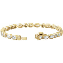 Load image into Gallery viewer, 7 1/8 CTW Multi-Shape Lab Diamond Bezel Bracelet

