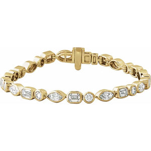 7 1/8 CTW Multi-Shape Lab Diamond Bezel Bracelet